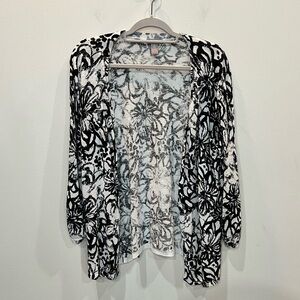 Chico’s Long Sleeve Open Front Cardigan Size 2 (Large), Lightweight Linen Blend